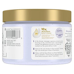Dove Night Recovery texture close-up highlights gentle exfoliation for smoother skin