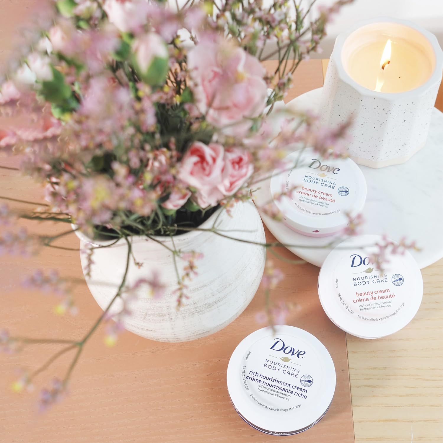Dove Body Love Rich Nourishment Cream, body moisturizer for soft, smooth skin.