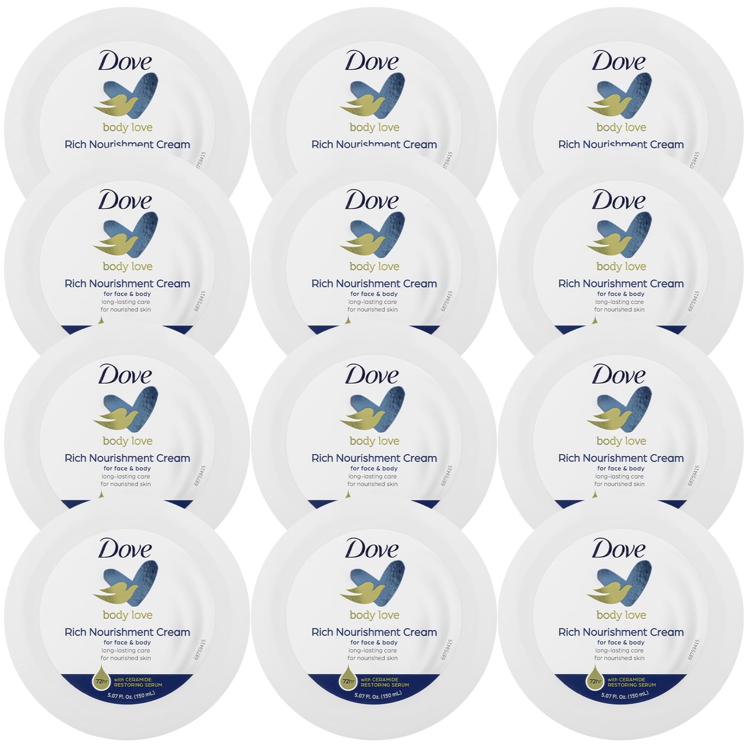 Dove Body Love Rich Nourishment Cream for the face, fast-absorbing hydration.