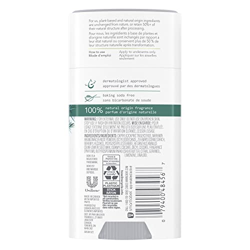 Dove Care by Plants Tea Tree Deodorant Stick Application demonstrates smooth glide for even coverage.