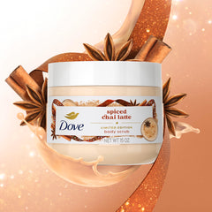 Dove Cinnamon Pumpkin Pie Scrub texture closeup showing exfoliating grains and creaminess