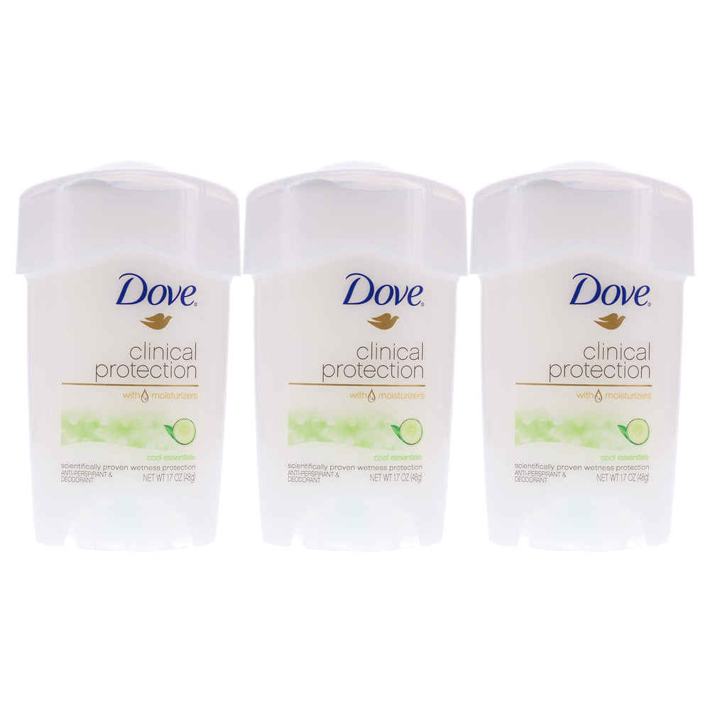 Dove Clinical Protection Cool Essentials packshot for all-day protection and freshness.