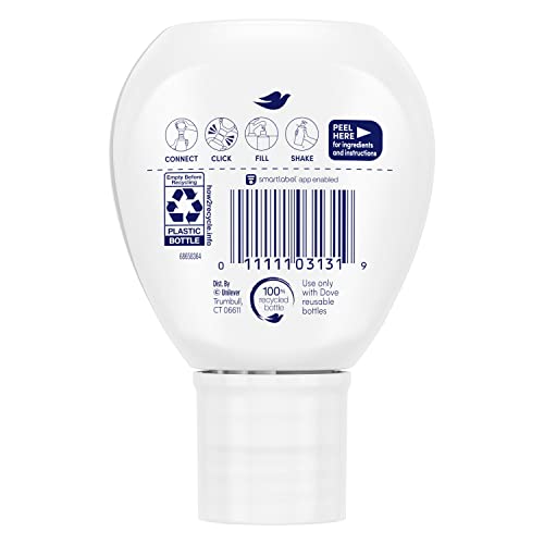 Dove Reusable bottle cap twist shows mess-free refills and quick setup