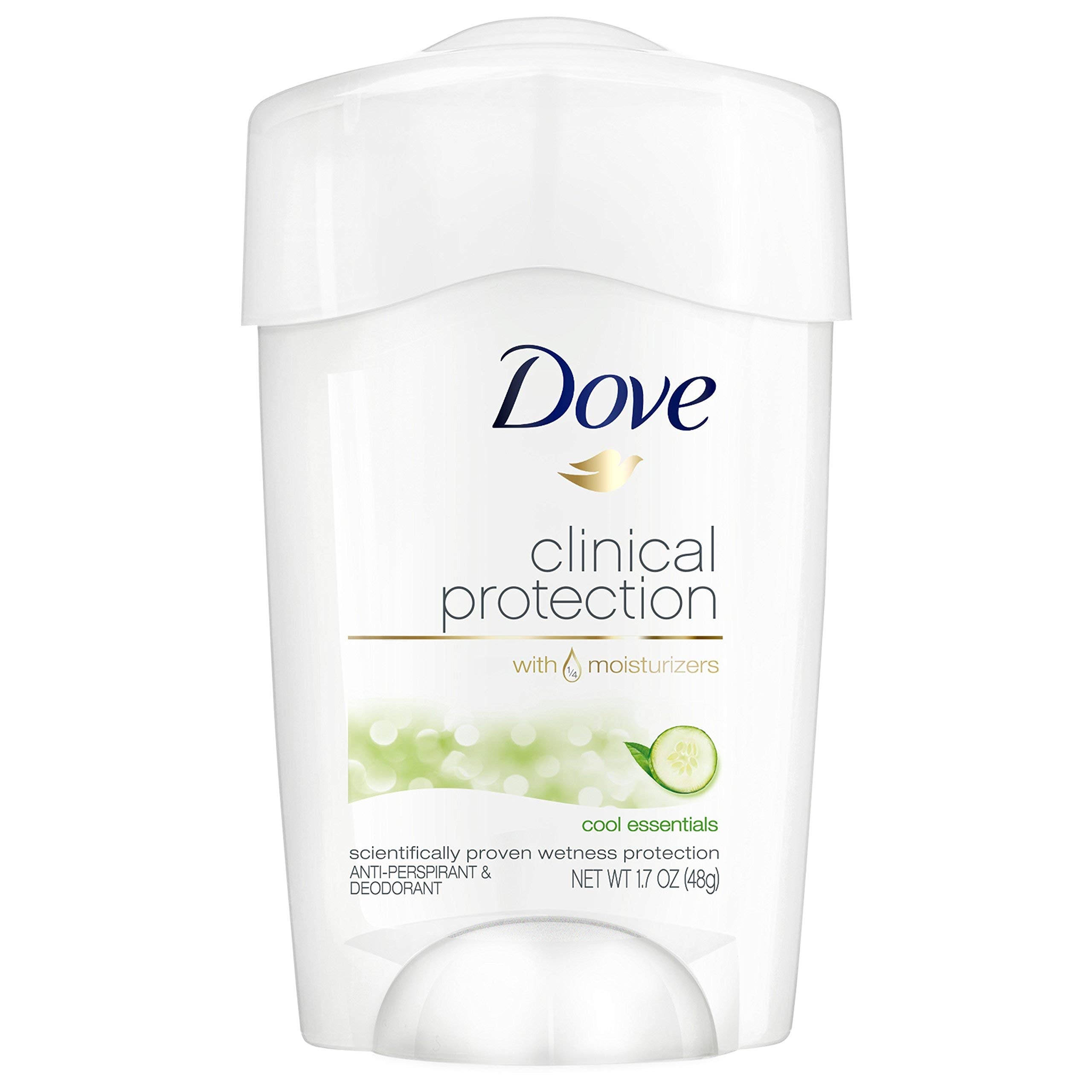 Dove Cool Essentials deodorant with twist-dial applicator provides long-lasting protection for daily wear