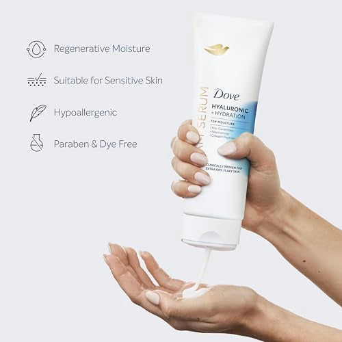 Dove Cream Serum close-up skin absorption under lighting.