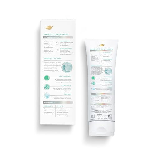 Dove Cream Serum texture close-up highlights sheer, fast-absorbing application.