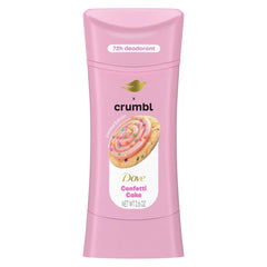 Dove Crumbl Confetti Cake body wash label highlighting 24-hour moisture