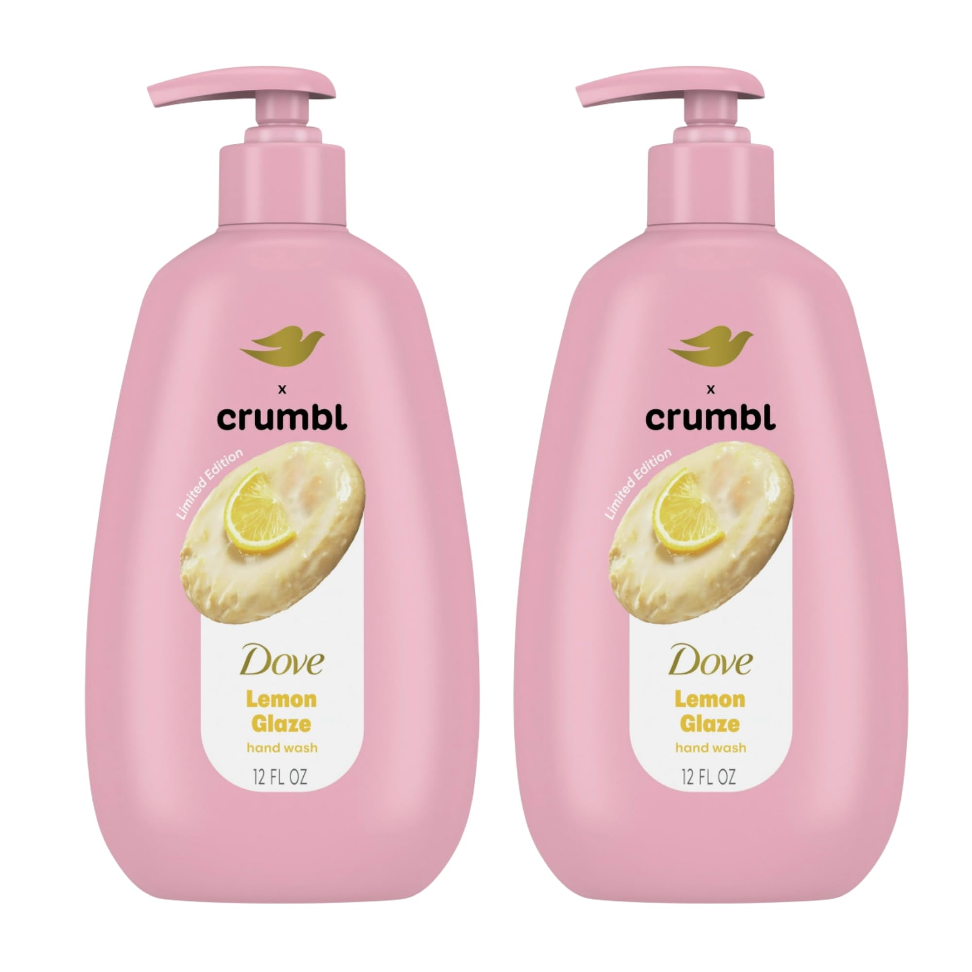 Dove Crumbl Lemon Glaze 2-pack on bathroom shelf ready to use