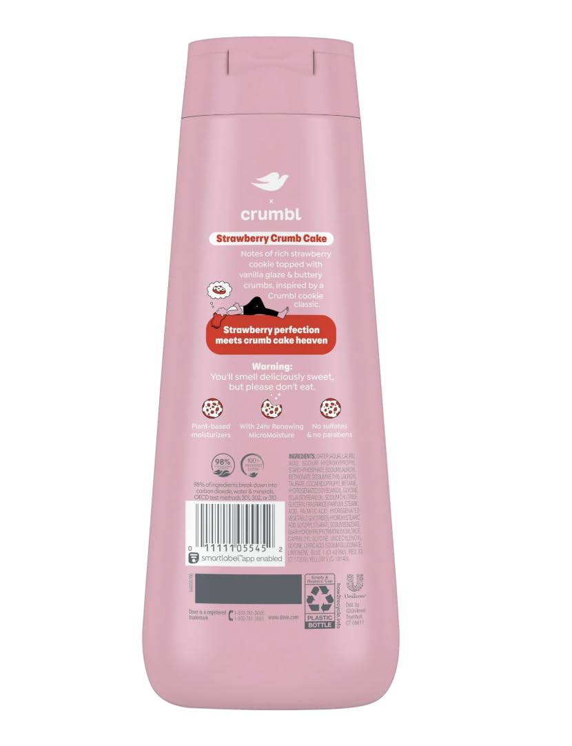 Dove Crumbl packaging highlighting moisturizing formula for lasting skin softness