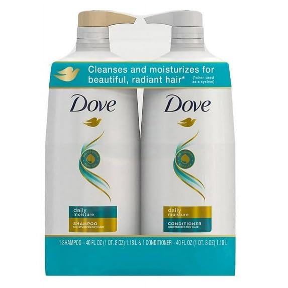 Dove Daily Moisture Shampoo bottle pump for smoother, more manageable hair