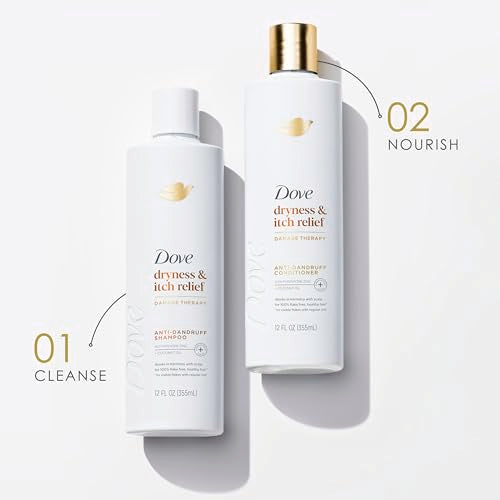 Dove Damage Therapy Derma Shampoo bottle with foam implies easy lather.