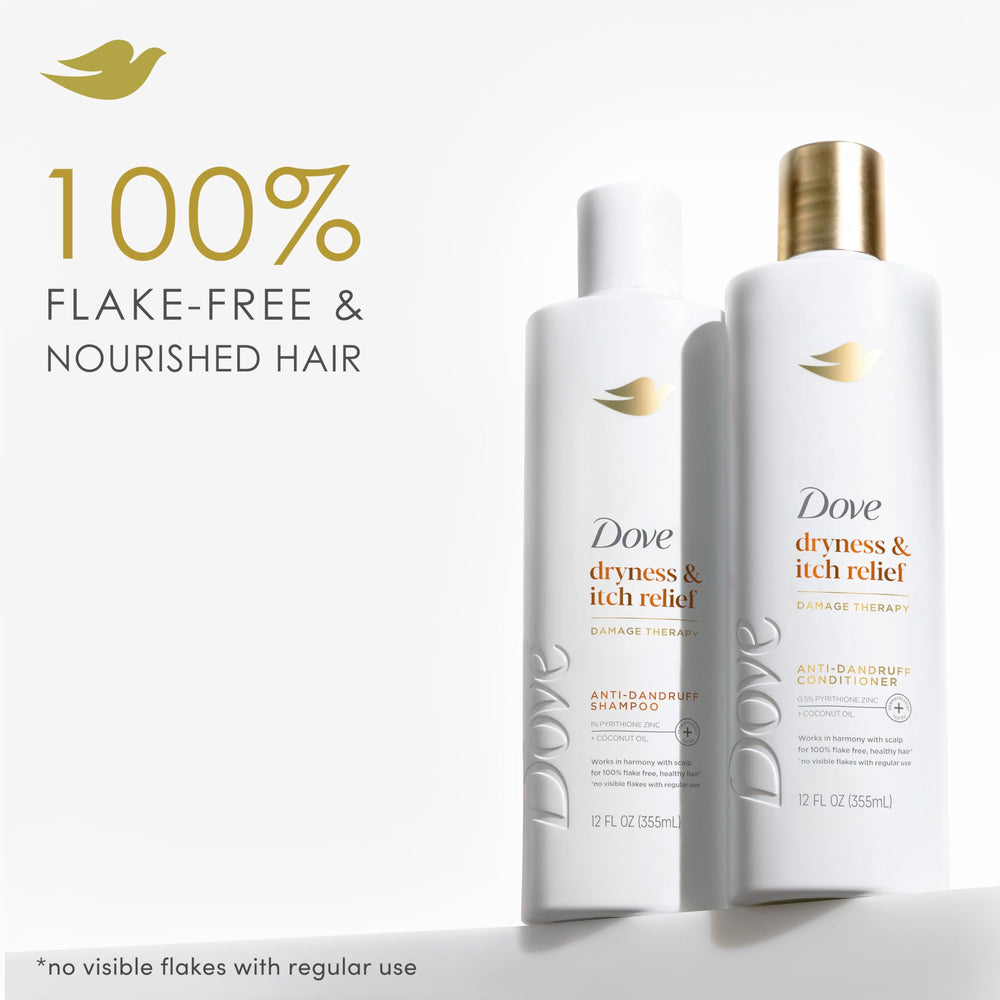 Dove Damage Therapy Derma Shampoo lather close-up highlights coconut oil nourishment.