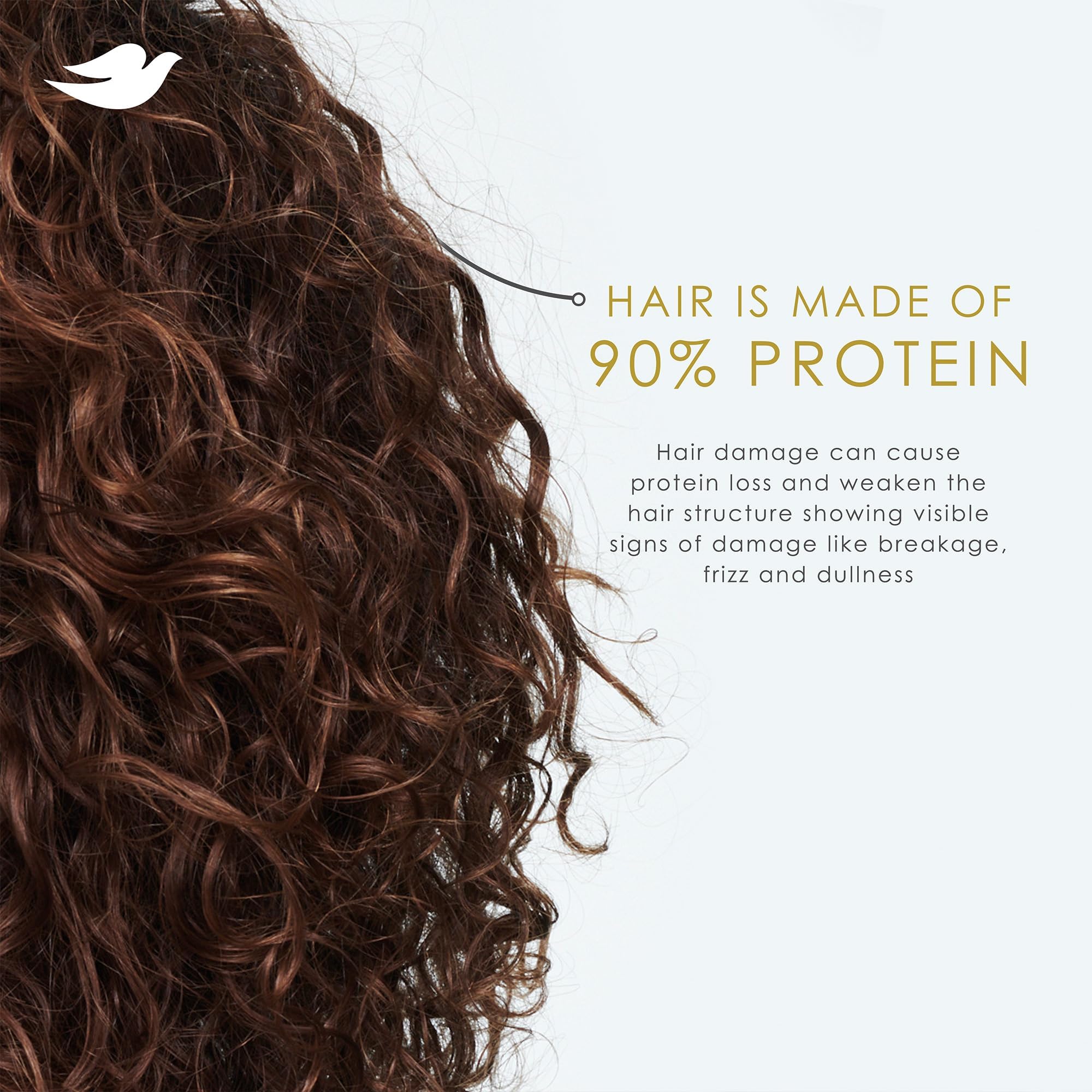 Dove Damage Therapy Shampoo pouring coconut water for refreshing wash.