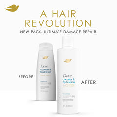Dove Damage Therapy Shampoo lather on hand ready for cleansing.