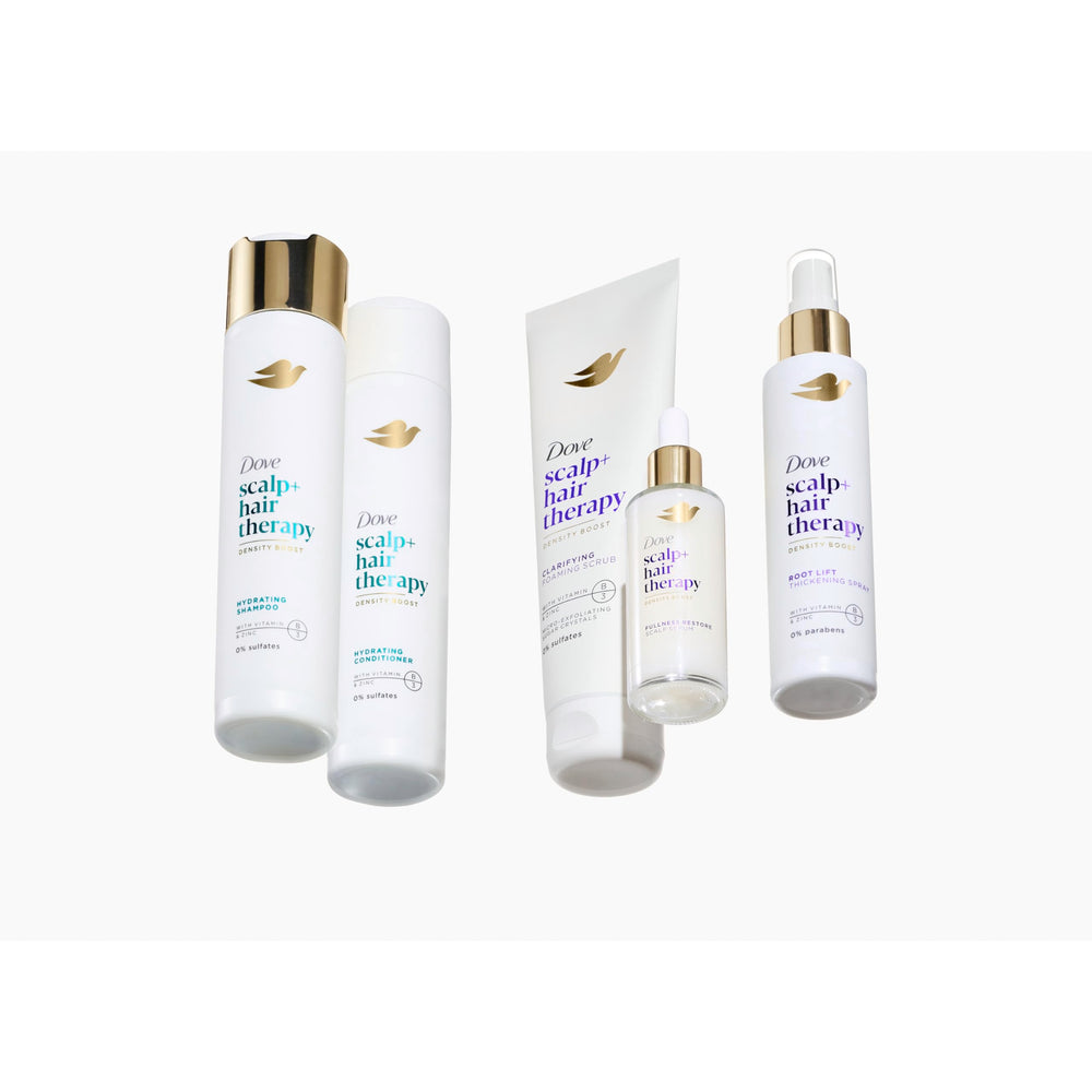 Dove Density Boost clinical trial visual references 89 percent thicker hair.