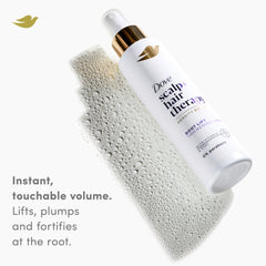 Dove Density Boost Root Lift before-and-after image showing added volume.
