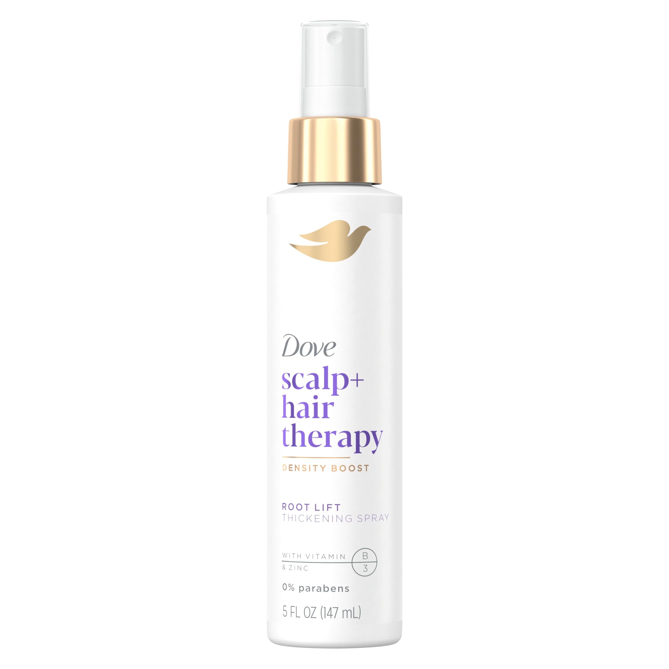 Dove Density Boost Root Lift bottle portrait showing instant root lift.