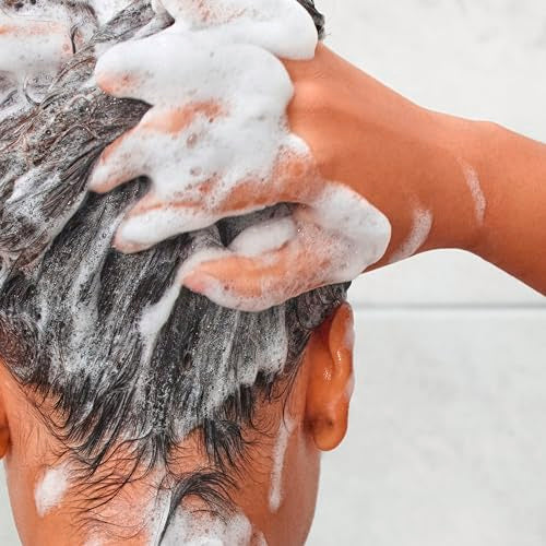 Dove Density Boost Shampoo vegan and cruelty-free certification label visible.