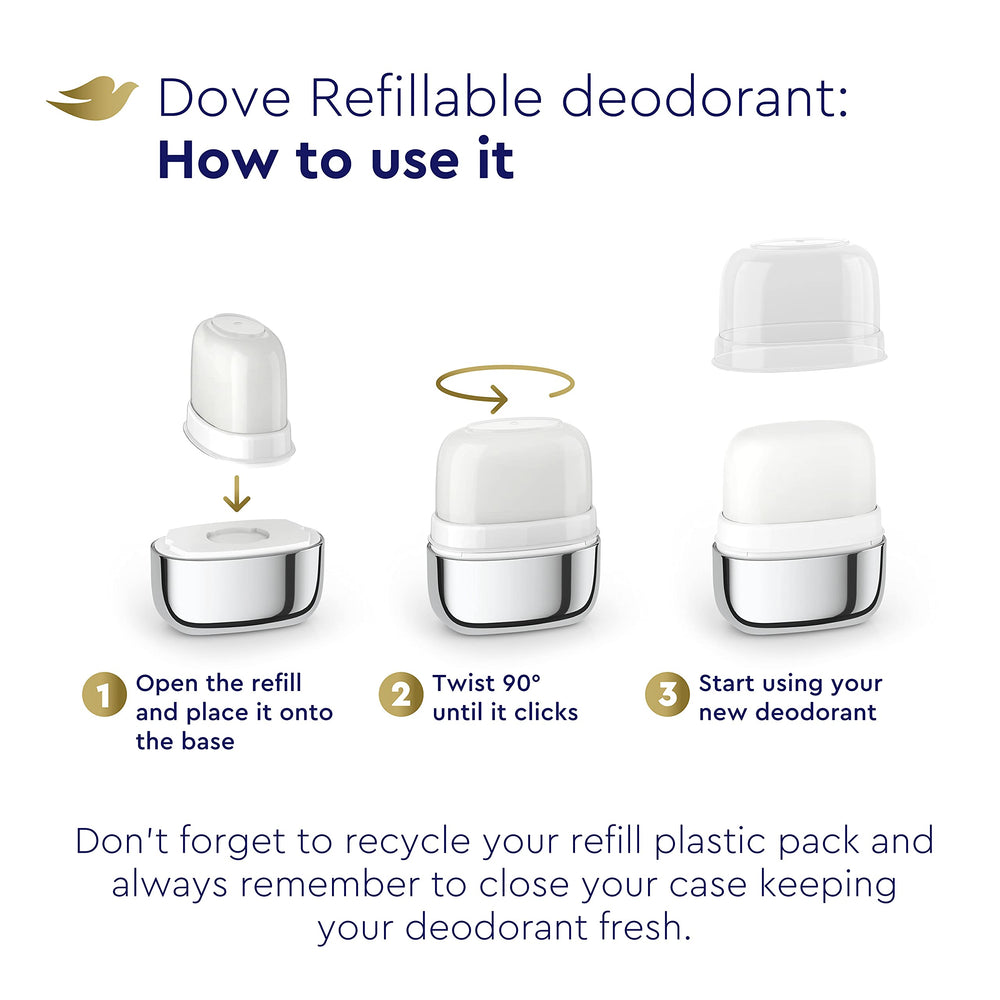 Dove deodorant applied after shower for even, quick coverage.