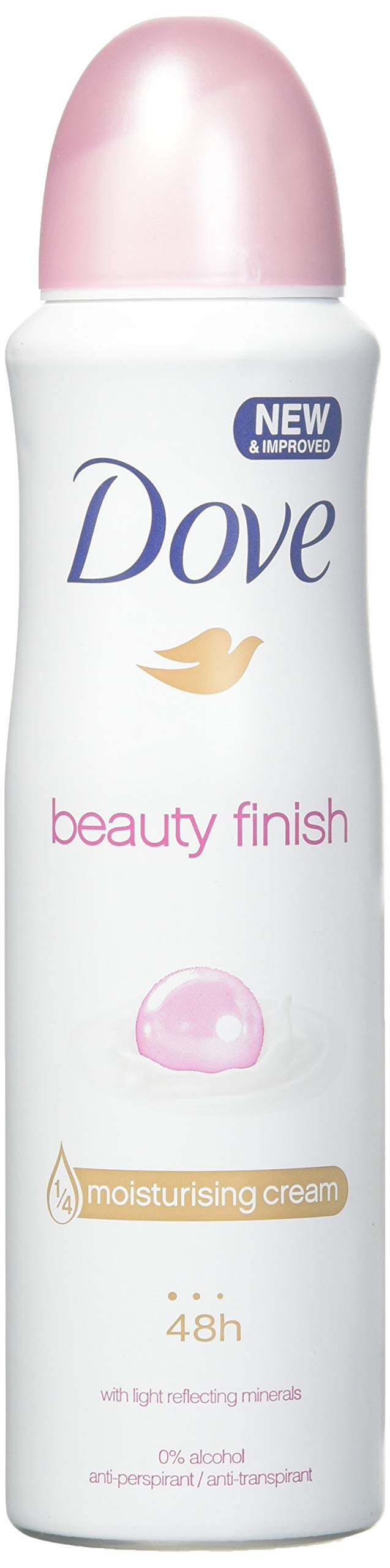 Dove Beauty Finish deodorant bottle for everyday freshness and protection.