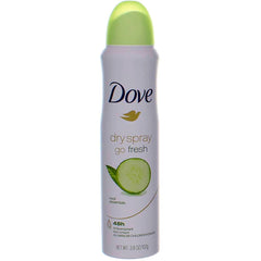 Dove Dry Spray Cool Essentials bottle front for quick daily freshness.