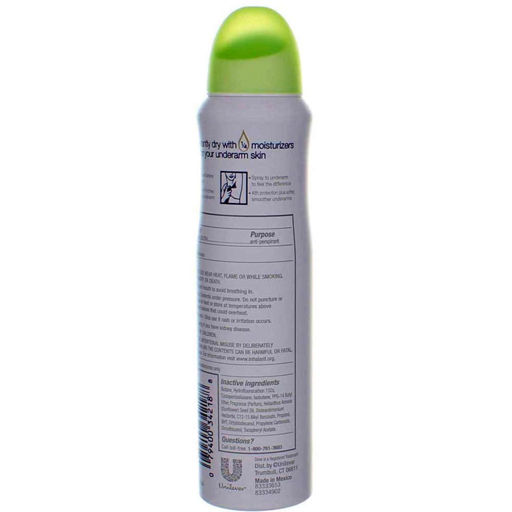 Dove Dry Spray Cool Essentials nozzle dispensing in a smooth spray.