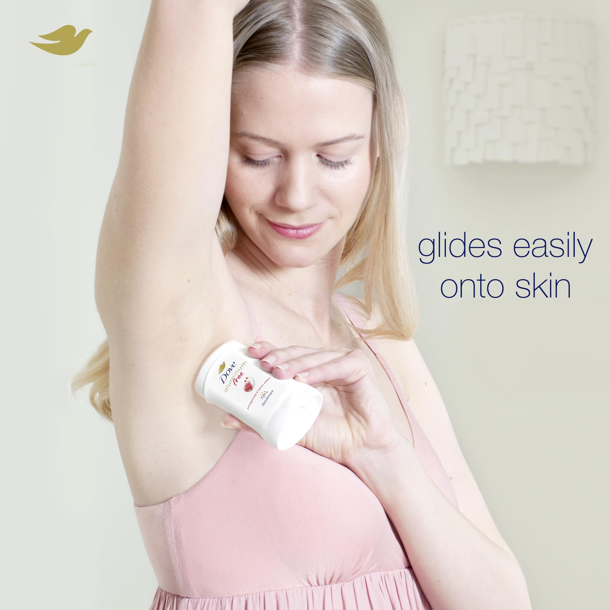 Dove deodorant stick near a purse for easy touch-ups