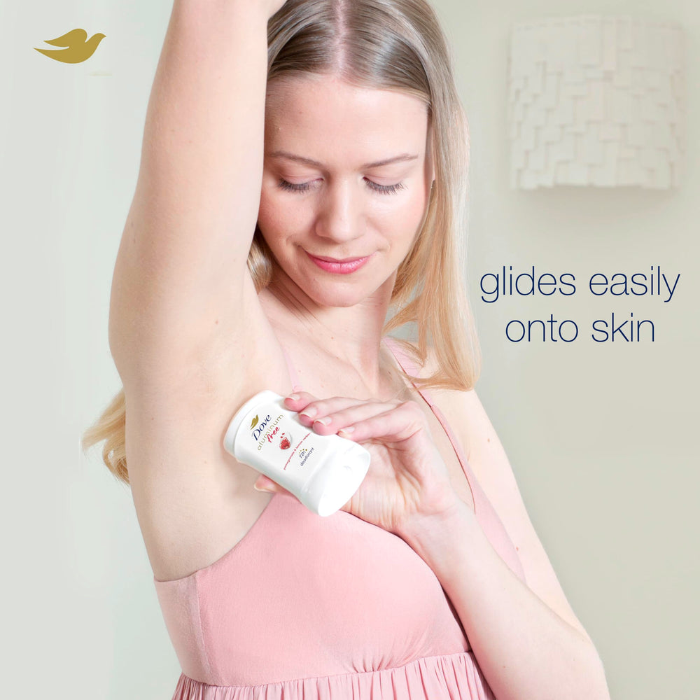 Dove deodorant stick near a purse for easy touch-ups