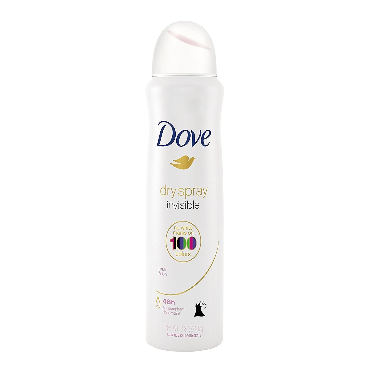 Dove Dry Spray Clear Finish provides 48-hour protection without residue.