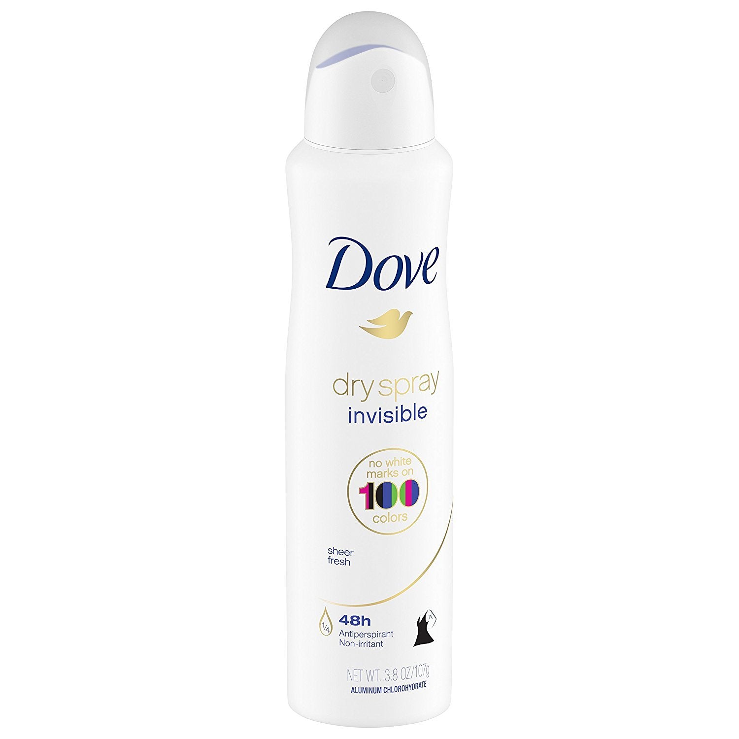 Dove Dry Spray Invisible demonstrates no white marks on fabric or clothes.