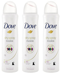 Dove Dry Spray Invisible finish with no white marks on skin.