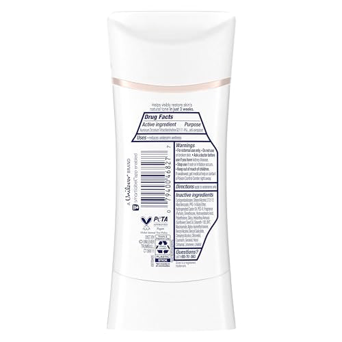 Dove Even Tone Peach Blossom Rice Milk packaging shows a 3-count set for daily use.