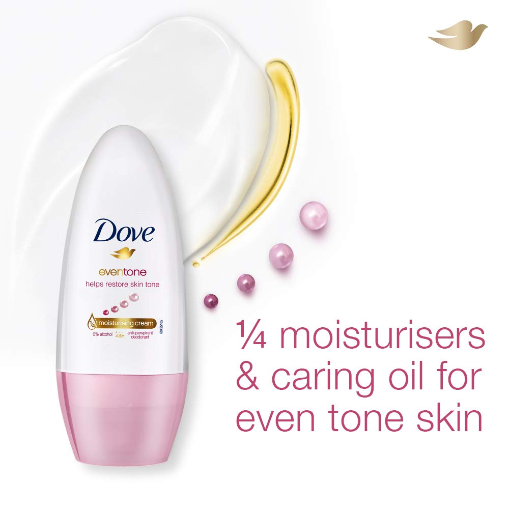 Dove Eventone Roll On close-up showing moisturising cream texture