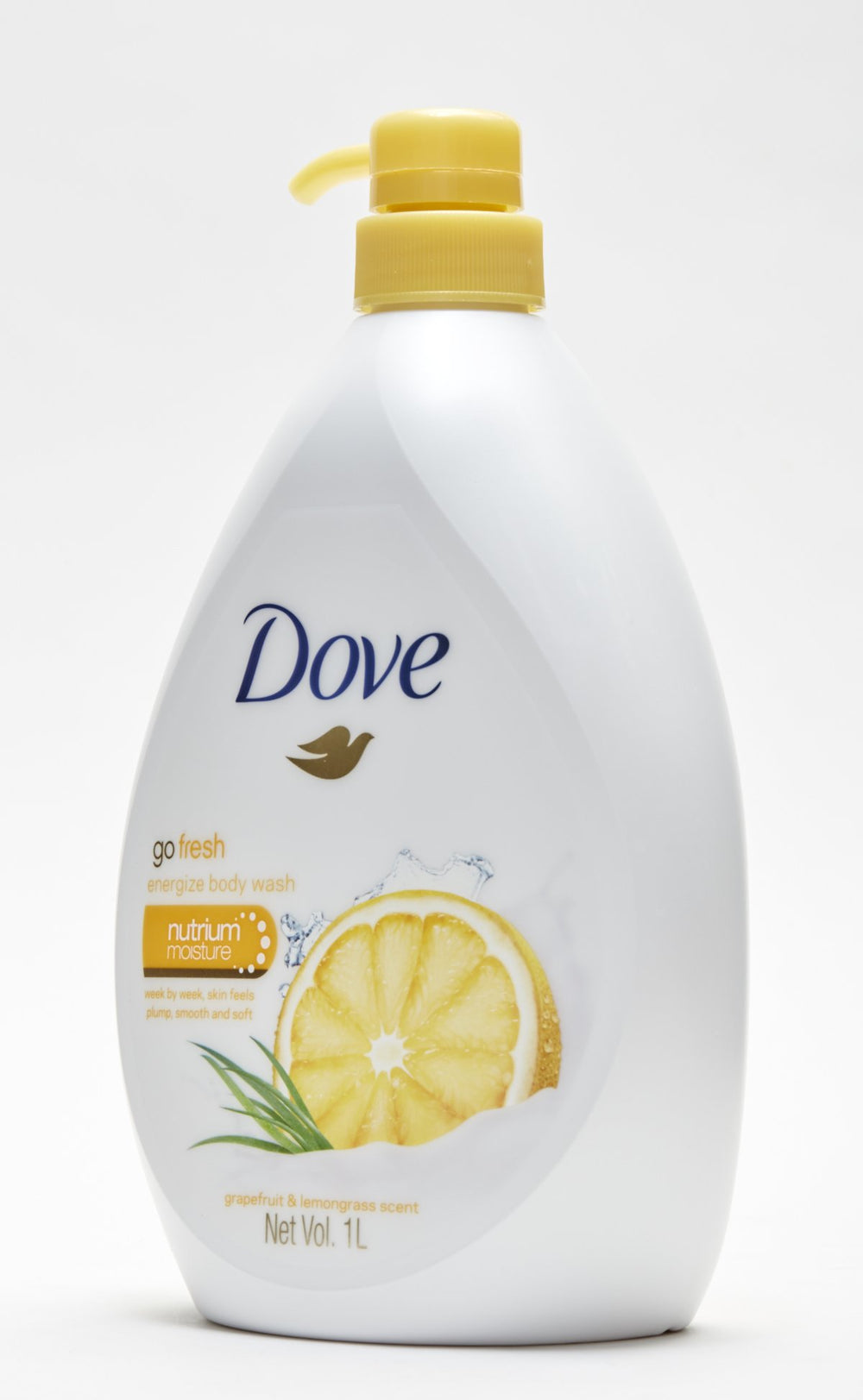 Dove Go Fresh Energize in bathroom scene suggesting refreshed, hydrated skin.