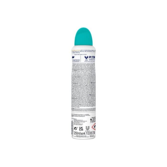 Dove Go Fresh pear and aloe vera deodorant spray in action for long lasting odor protection.