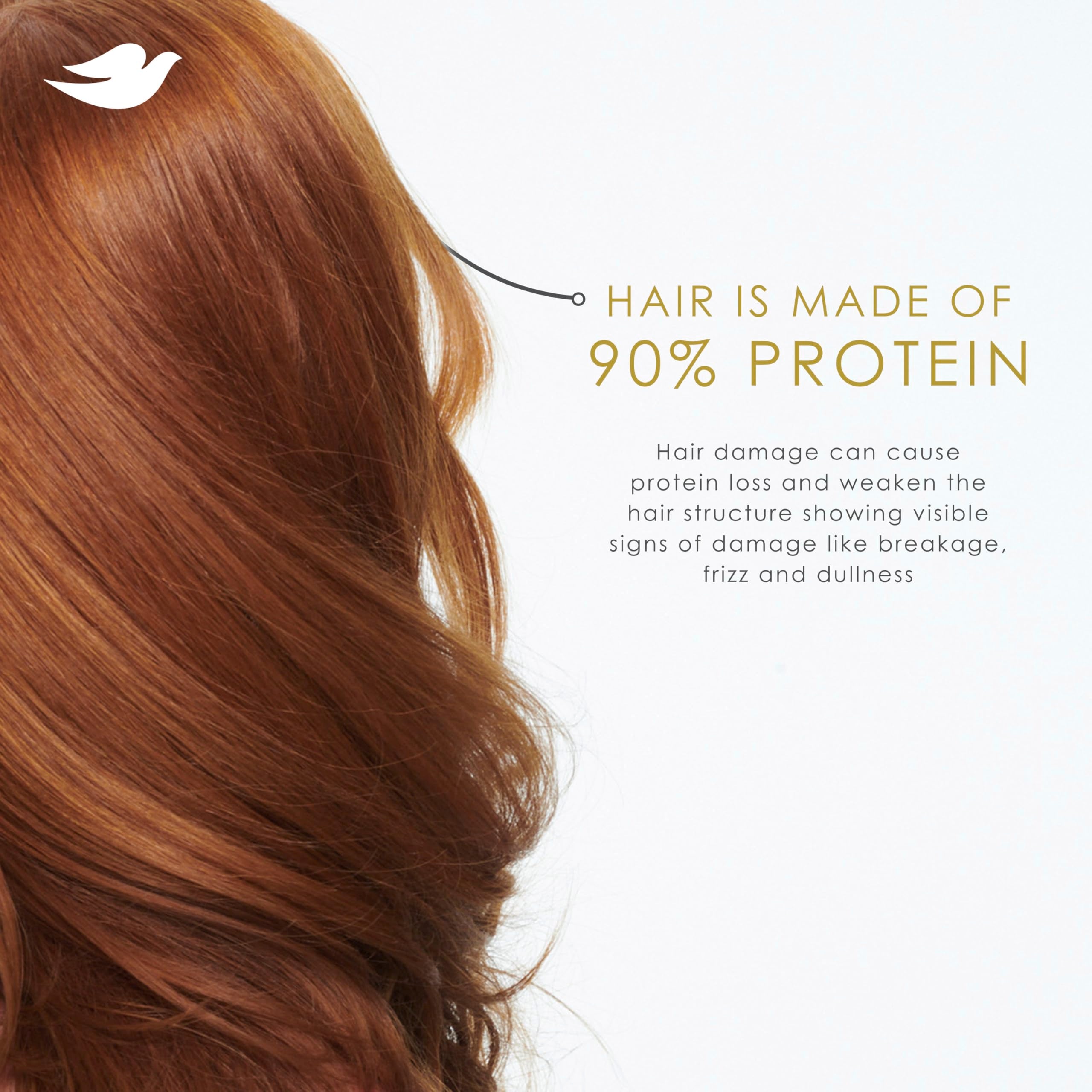 Dove hair ends softened after mask application