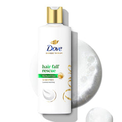 Dove Hair Fall Rescue Shampoo bottle for gentle cleansing.