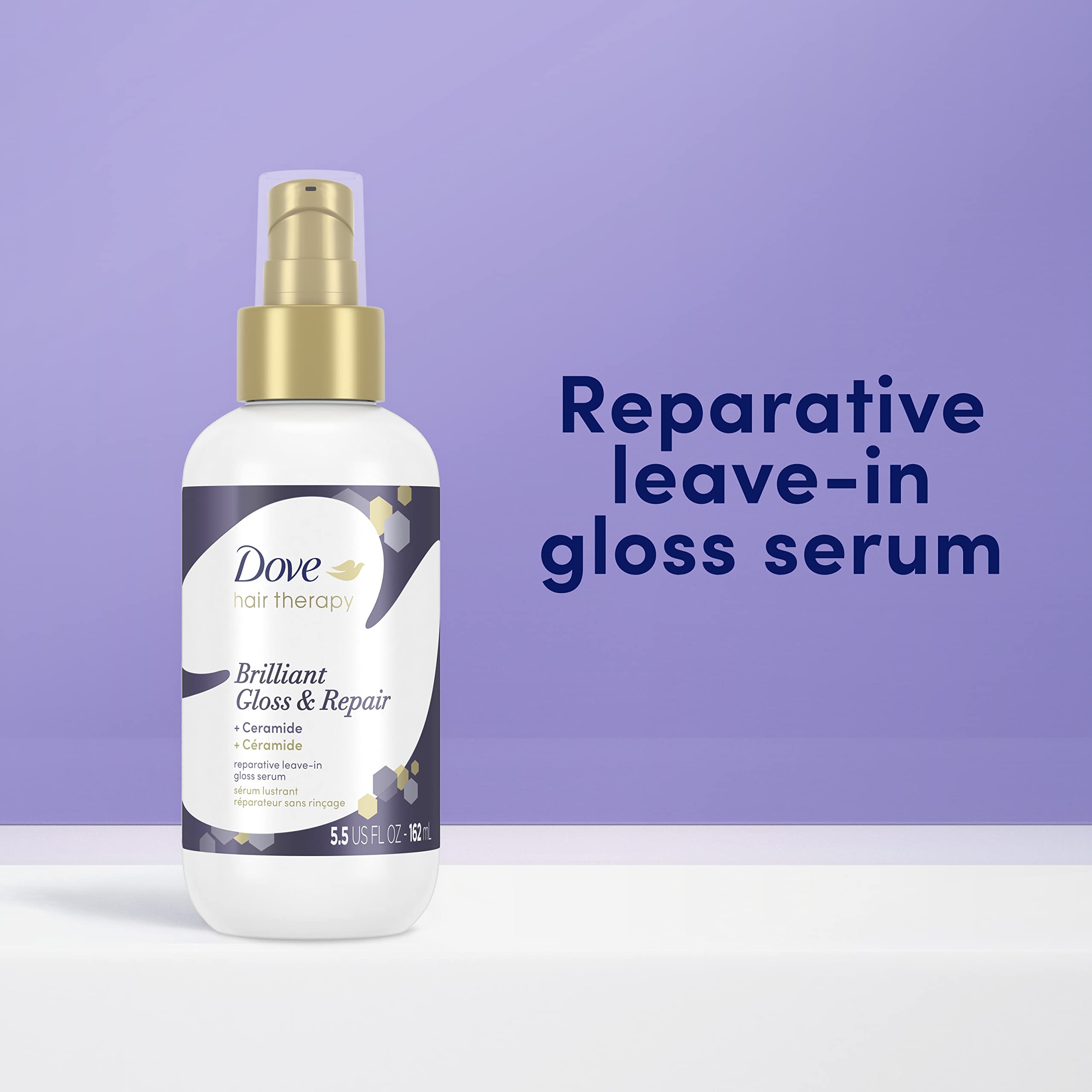 Two-pump dispensing of Dove serum ready for even distribution