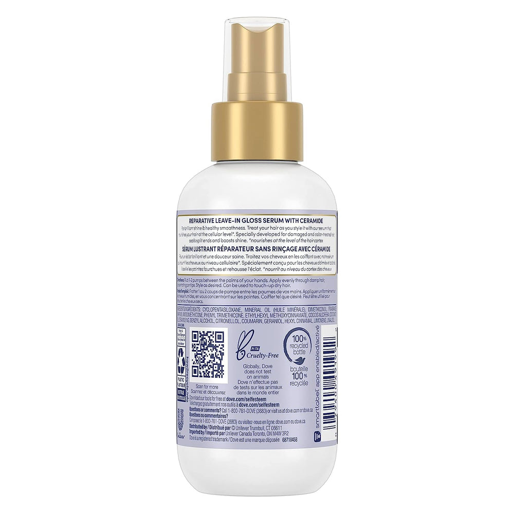 Dove Hair Therapy serum applied to ends for smoother, healthier-looking hair