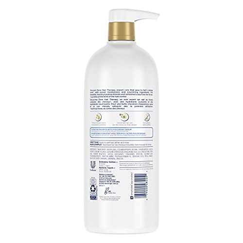 Close-up of soft, nourished strands after using Dove Hydration Spa shampoo.