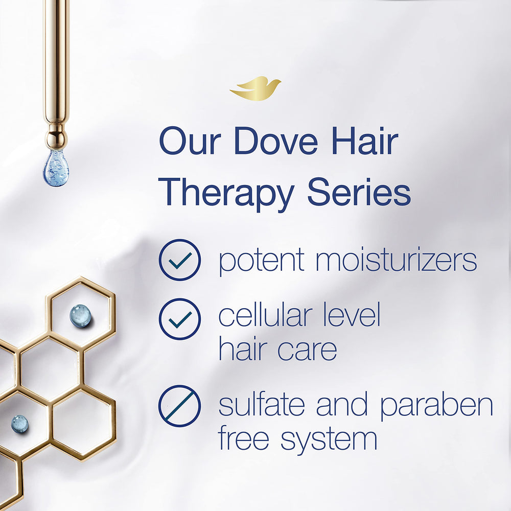Rich lather from Dove Hydration Spa shampoo cushions hair with moisture.