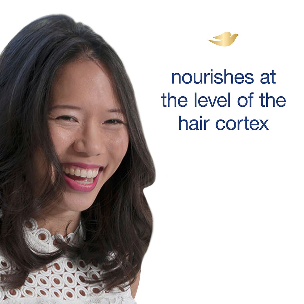 Shampoo on scalp with refreshed feel after Dove Hydration Spa wash.