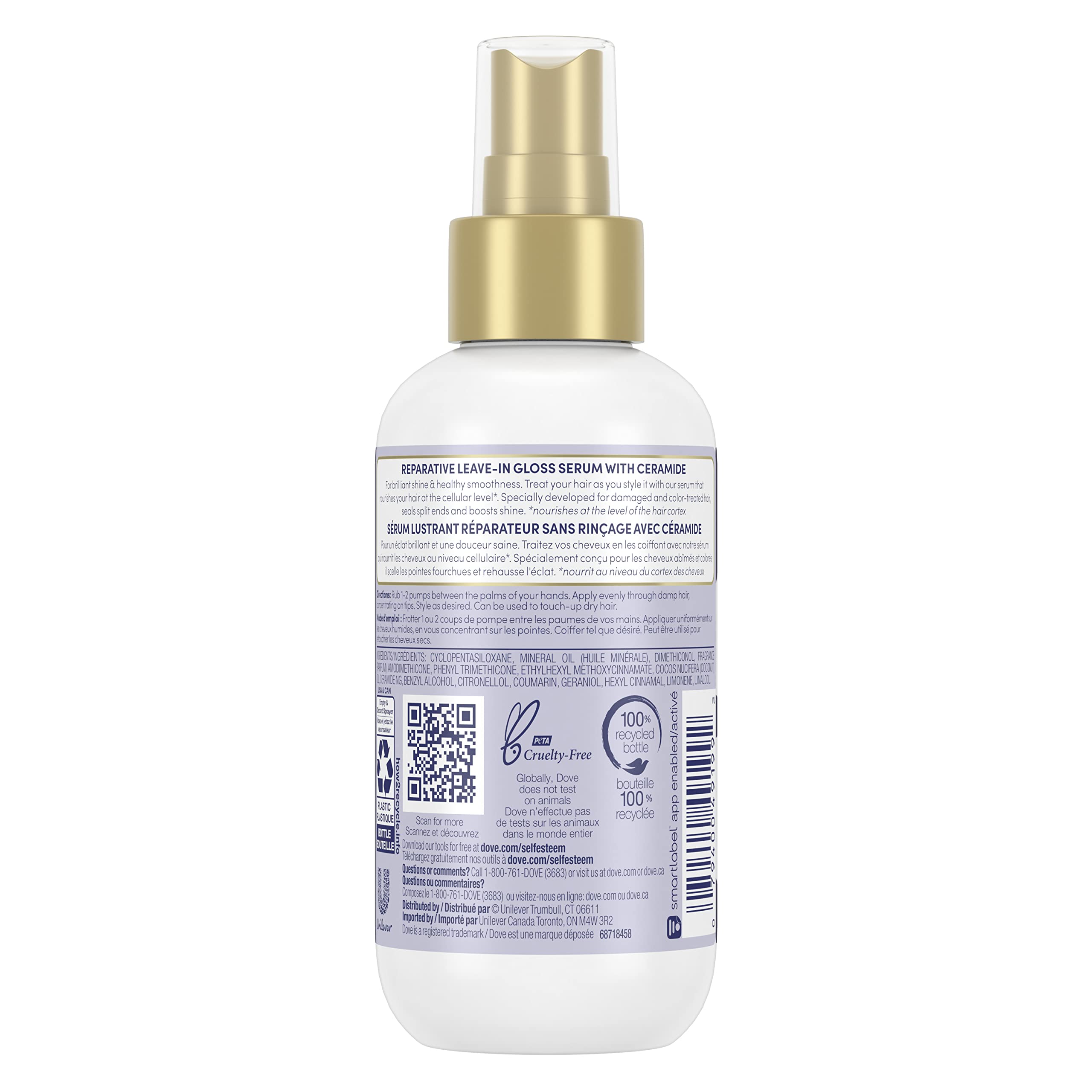 Dove Hair Therapy Leave-in spray with brilliant gloss - nourishes and detangles.