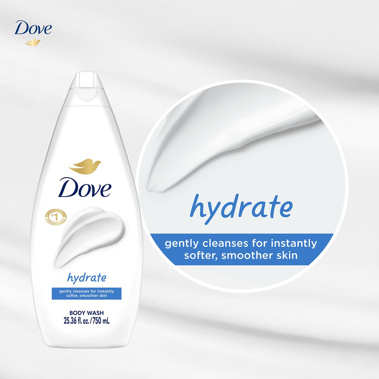 Dove Hydrate bathroom setup, ready-to-use shower essential for daily hydration