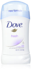 Dove Invisible Solid Fresh front view, 1.6 oz stick, five-pack for daily use.