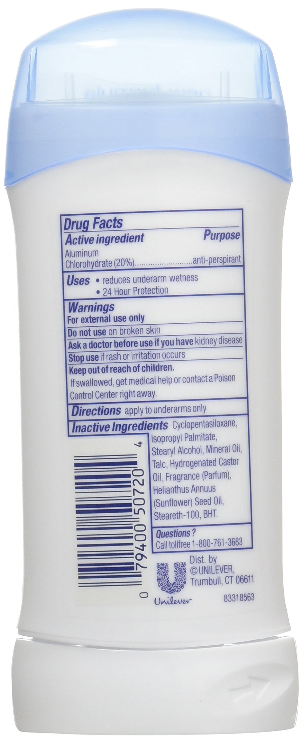 Dove invisible solid powder 6-pack back view showcases packaging and value.