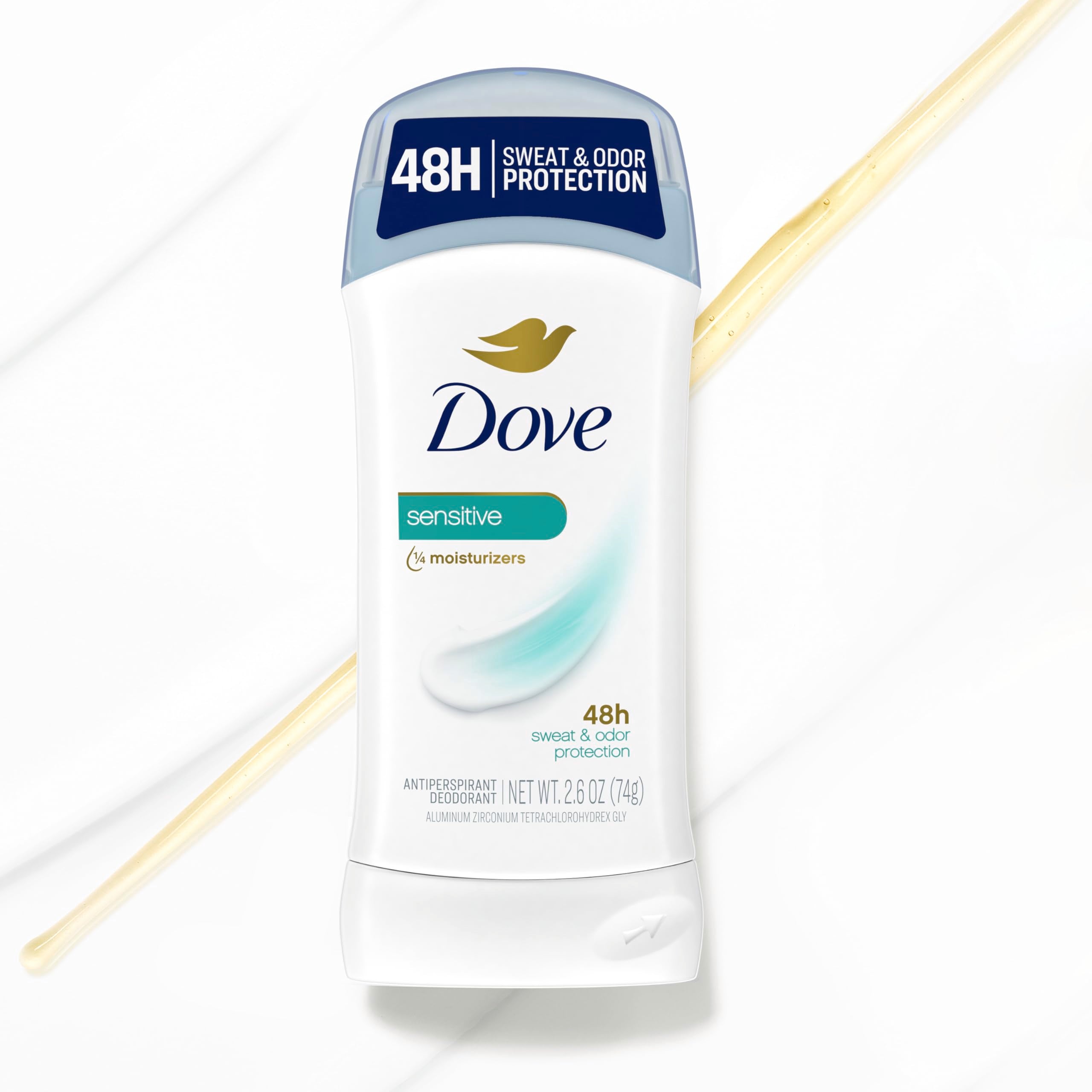 Everyday wear shot with the 2.6 oz Dove stick.