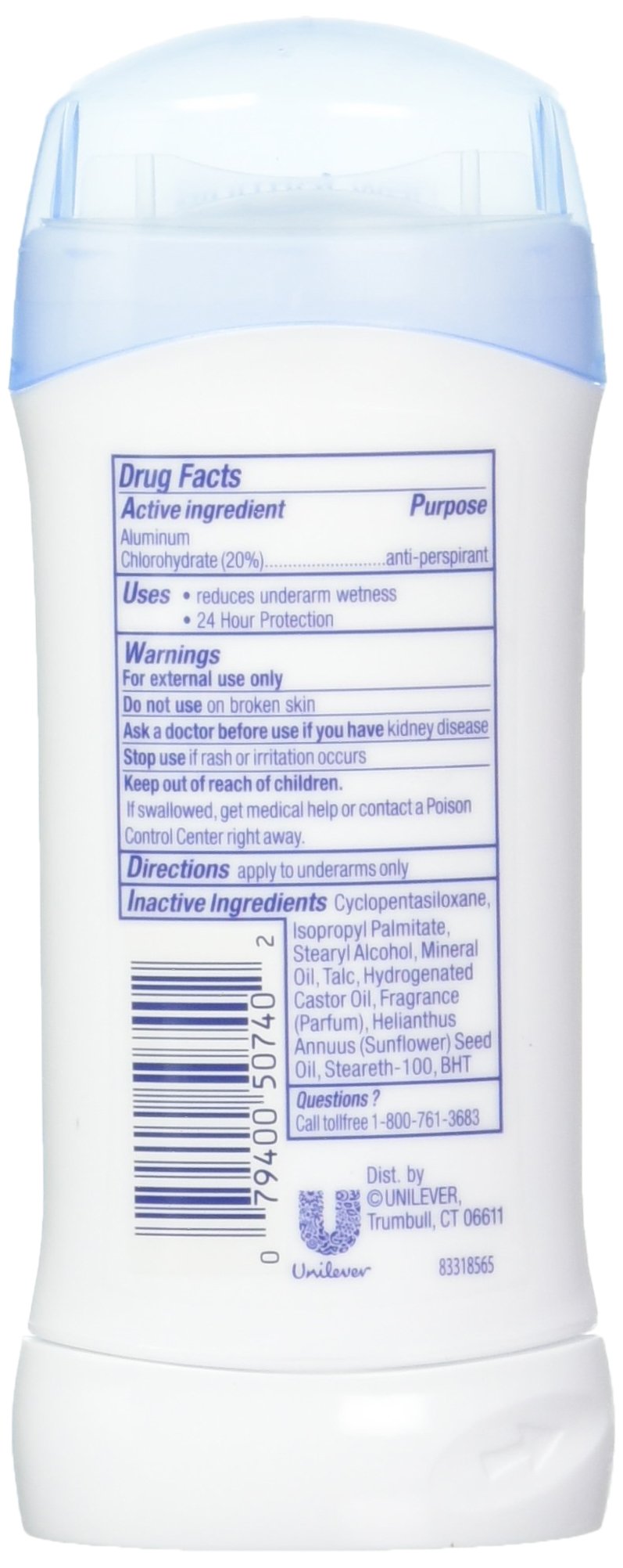 Dove Invisible Solid Sensitive Skin pack front shows discreet protection