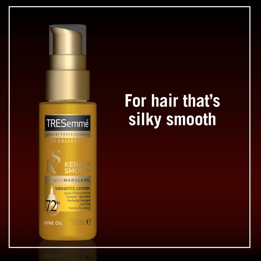 Dove Keratin Smooth Shine Oil on model’s hair showing frizz-free movement