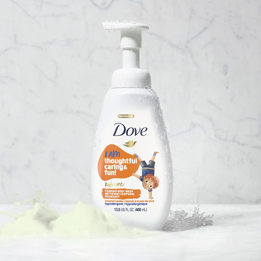 Dove Coconut Cookie bottle highlights 100 percent skin-natural nutrients